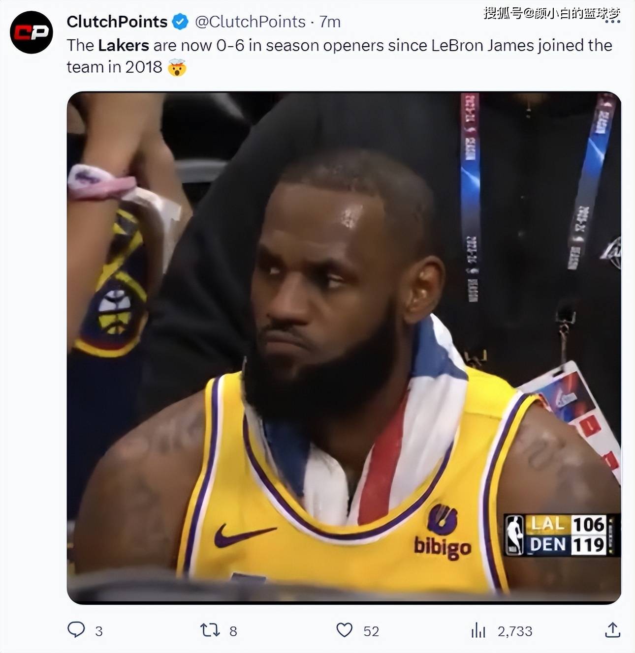 皇冠信用网登3_湖人吞3耻辱纪录登全美热搜:詹皇又吞里程悲 球迷嘲讽佩总9运作