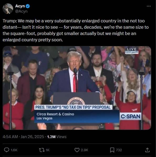 巴黎奥运会足球代理_特朗普:不远的将来巴黎奥运会足球代理,美国面积可能大幅扩张,想想就美